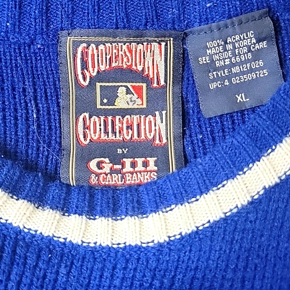 Cooperstown Collection by G III NY Yankees Crewneck Sweater XL Blue and White - Picture 7 of 7